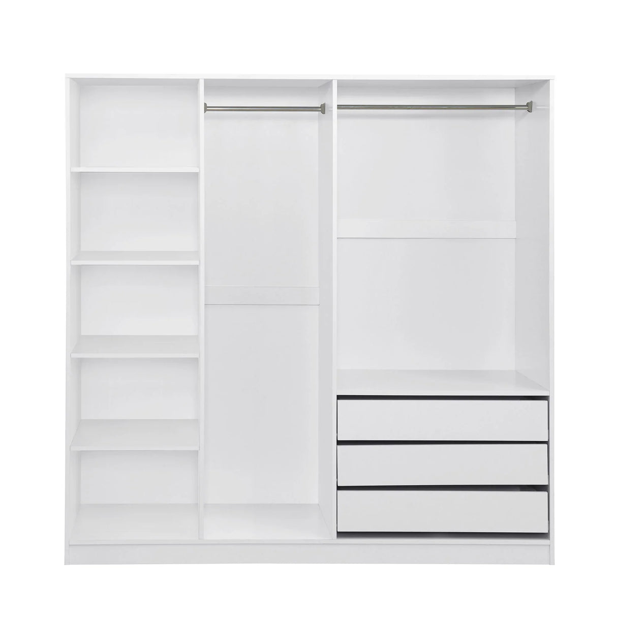 Doorless Storage Wardrobe For Dedroom With Shelves And 3 Drawers - Furniture Home Direct