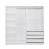 Doorless Storage Wardrobe For Dedroom With Shelves And 3 Drawers - Furniture Home Direct