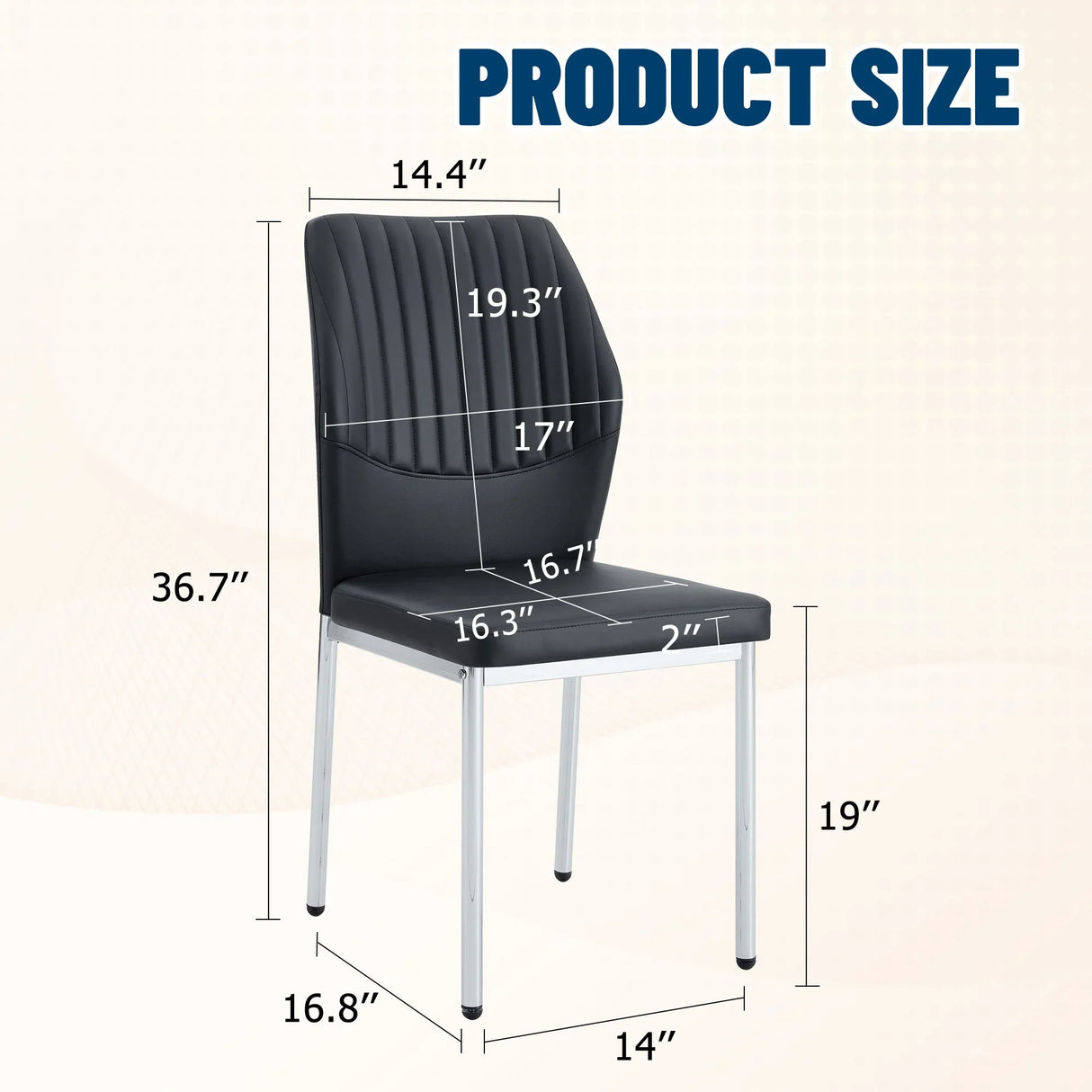 Luxury Simple High Resilience Dining Chair With Metal Legs - Furniture Home Direct