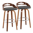 Cassis - Contemporary Fixed Height Barstool With Swivel With Round Footrest (Set of 2) - Furniture Home Direct