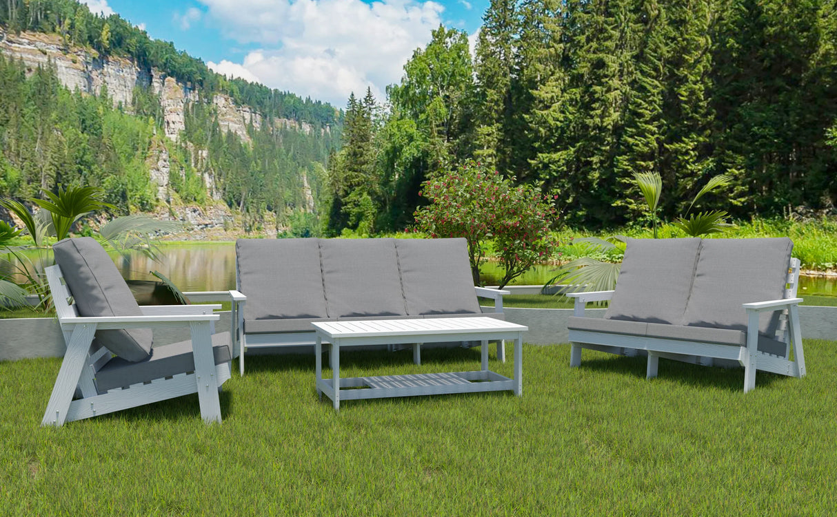 Outdoor Patio Sofa - White/Grey - Furniture Home Direct