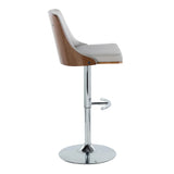 Gianna - Mid Century Modern Adjustable Barstool With Swivel With Rounded T Footrest (Set of 2) - Furniture Home Direct