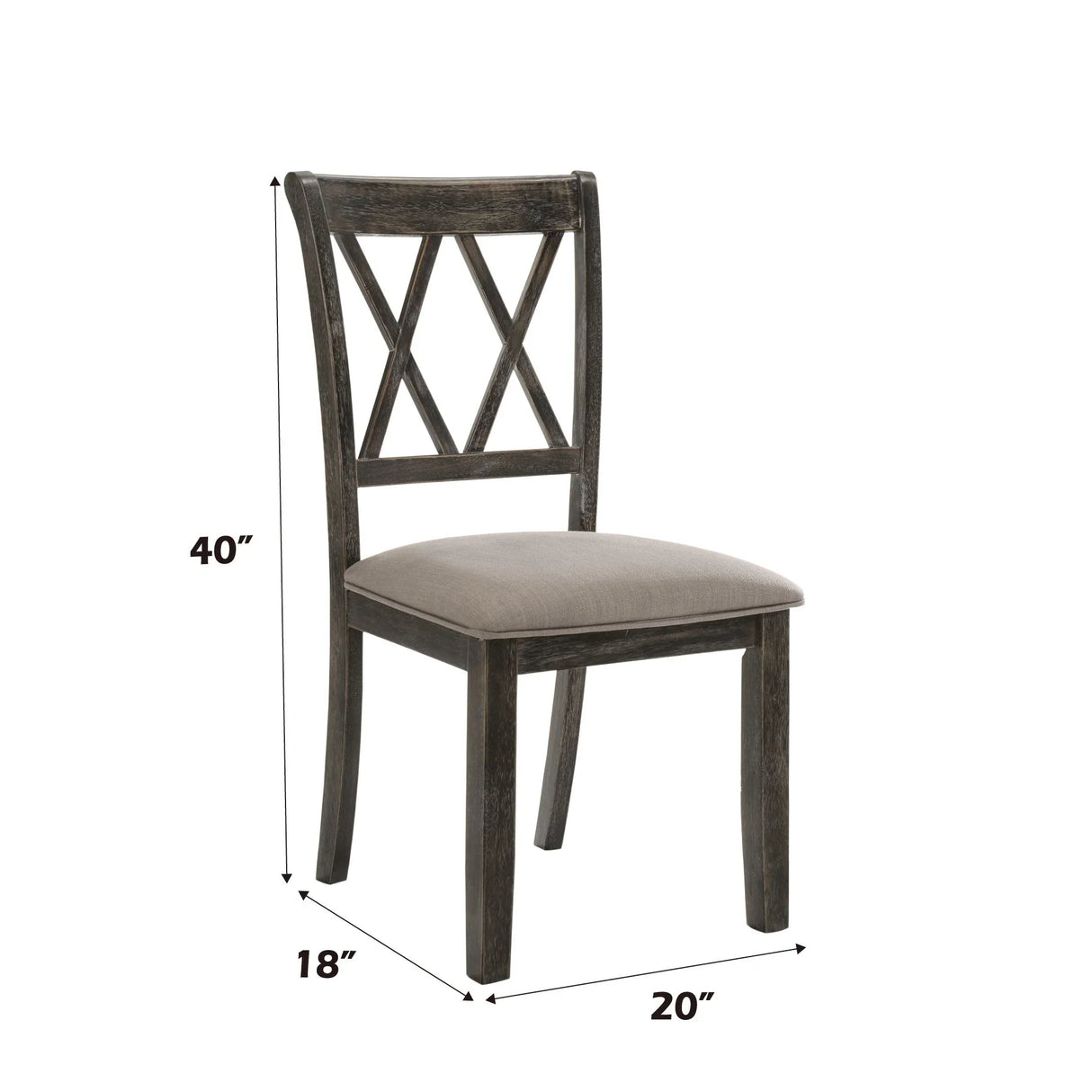 Claudia II - Weathered Side Chair (Set of 2) - Beige / Gray - Furniture Home Direct