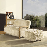 Enchante - Sheepskin Accent Loveseat - Taupe / Natural - Furniture Home Direct