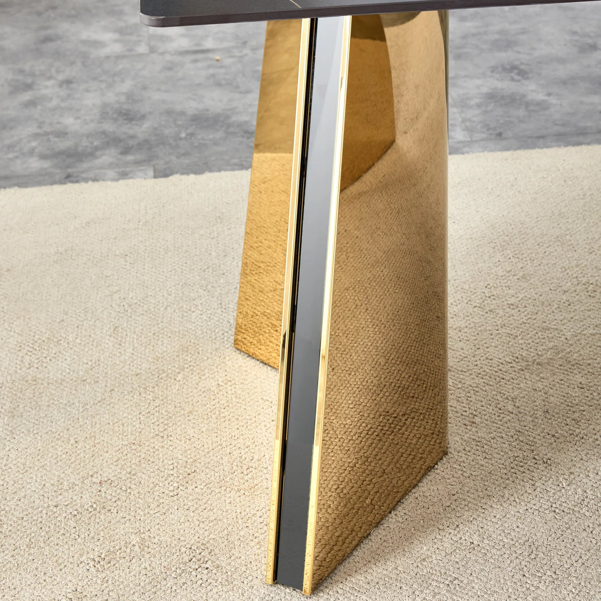 Dining Table Black Marble With Gold Butterfly Legs Black - Furniture Home Direct