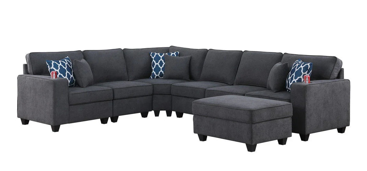 Cooper - Sectional Sofa With Ottoman And Cupholder - Furniture Home Direct