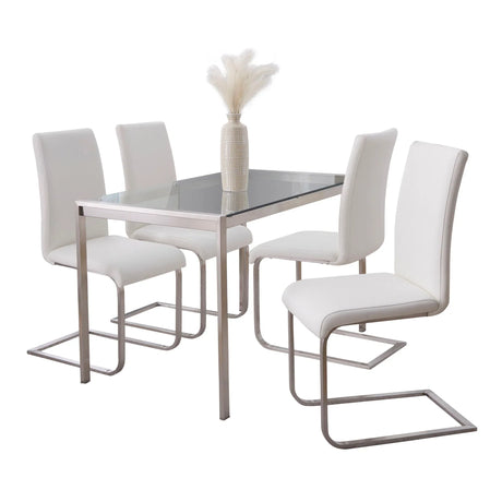 Fuji Foster - Contemporary Dining Set l, Glass 5 Piece - Furniture Home Direct