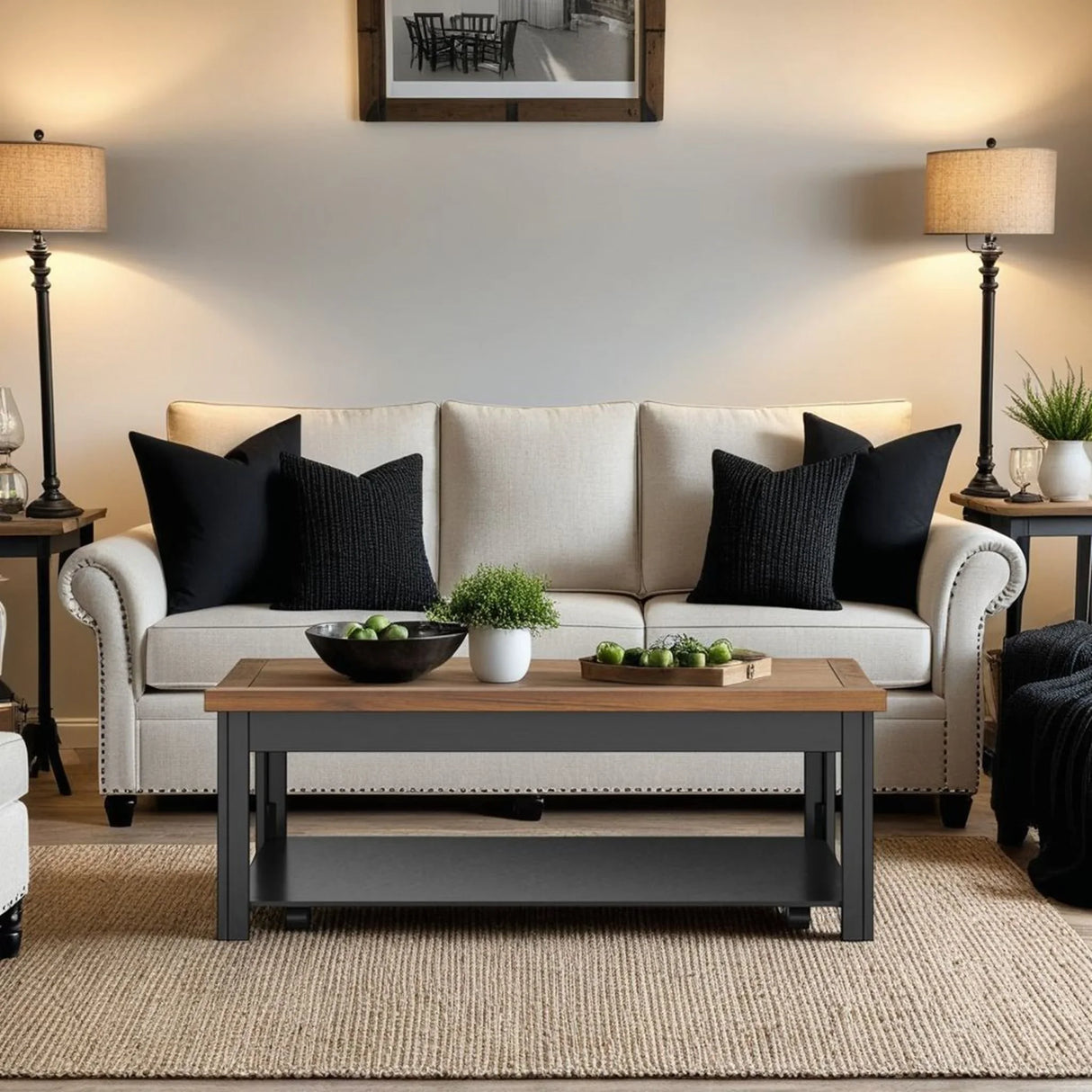 Essex - Coffee Table - Black, Whiskey - Furniture Home Direct