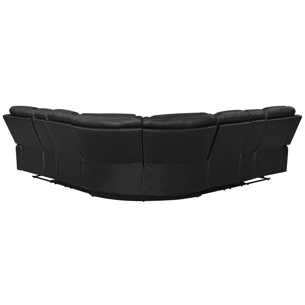 Sectional Sofa Manual Reclining With LED Light Strips Black - Furniture Home Direct