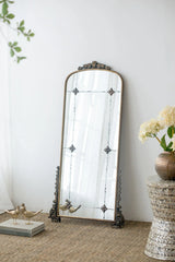 Antique Arched Mirror With Metal Frame, Full Length Mirror For Living Room Bathroom Entryway - Gold - Furniture Home Direct