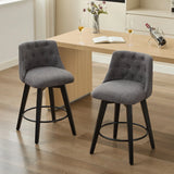 Swivel Bar Stools & Button Tufted Back (Set of 2) - Furniture Home Direct
