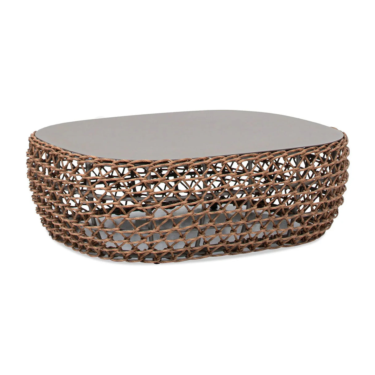 Willow - Oval Woven Patio Coffee Table, Wicker Frame - Furniture Home Direct