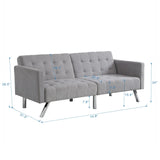 Futon Sofa Bed Convertible Folding Lounge Couch, Armrests - Furniture Home Direct
