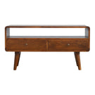 Solid Wood Curved Media Unit