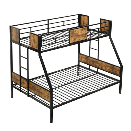 Modern Metal Bunk Bed With Side Ladders And Guardrail - Furniture Home Direct