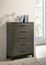 King Bedroom Set Modern Wood Dresser Mirror Nightstands Gray - Furniture Home Direct