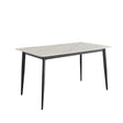 Mid Century Modern Dining Table Round White Sintered Stone Top Heavy Duty Metal Legs Waterproof Surface For Kitchen Dining Room Or Office Furniture - White / Black - Furniture Home Direct