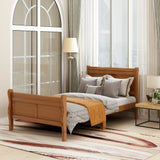 Platform Bed Frame Mattress Foundation Sleigh Bed With Headboard / Footboard / Wood Slat Suppor - Furniture Home Direct