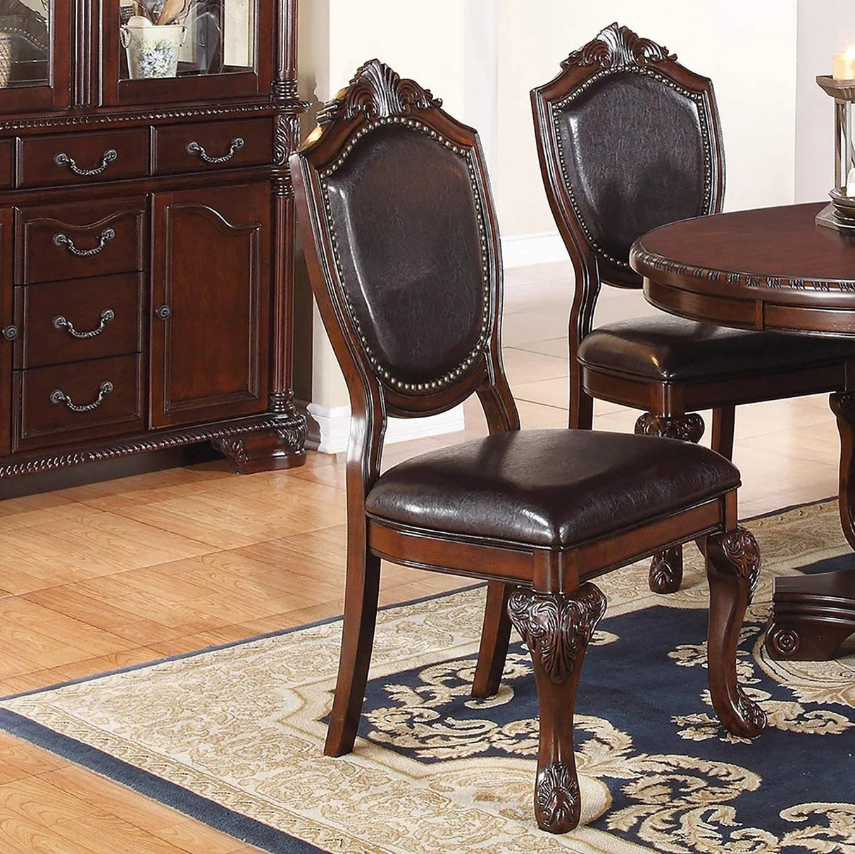 Classic Formal Dining Room Table And 4 Side Chairs - Furniture Home Direct