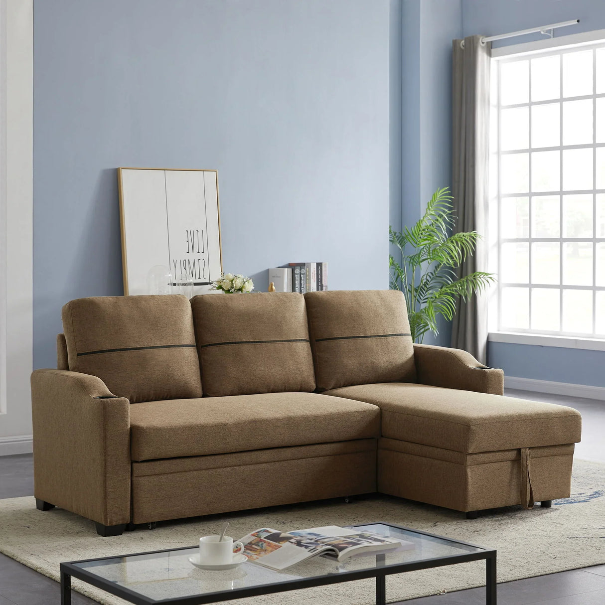 Broaching Pull-Out Storage Sofa - Furniture Home Direct