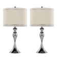 Ashland - Contemporary Table Lamp With Trim (Set of 2) - Polished Chrome / Cream - Furniture Home Direct