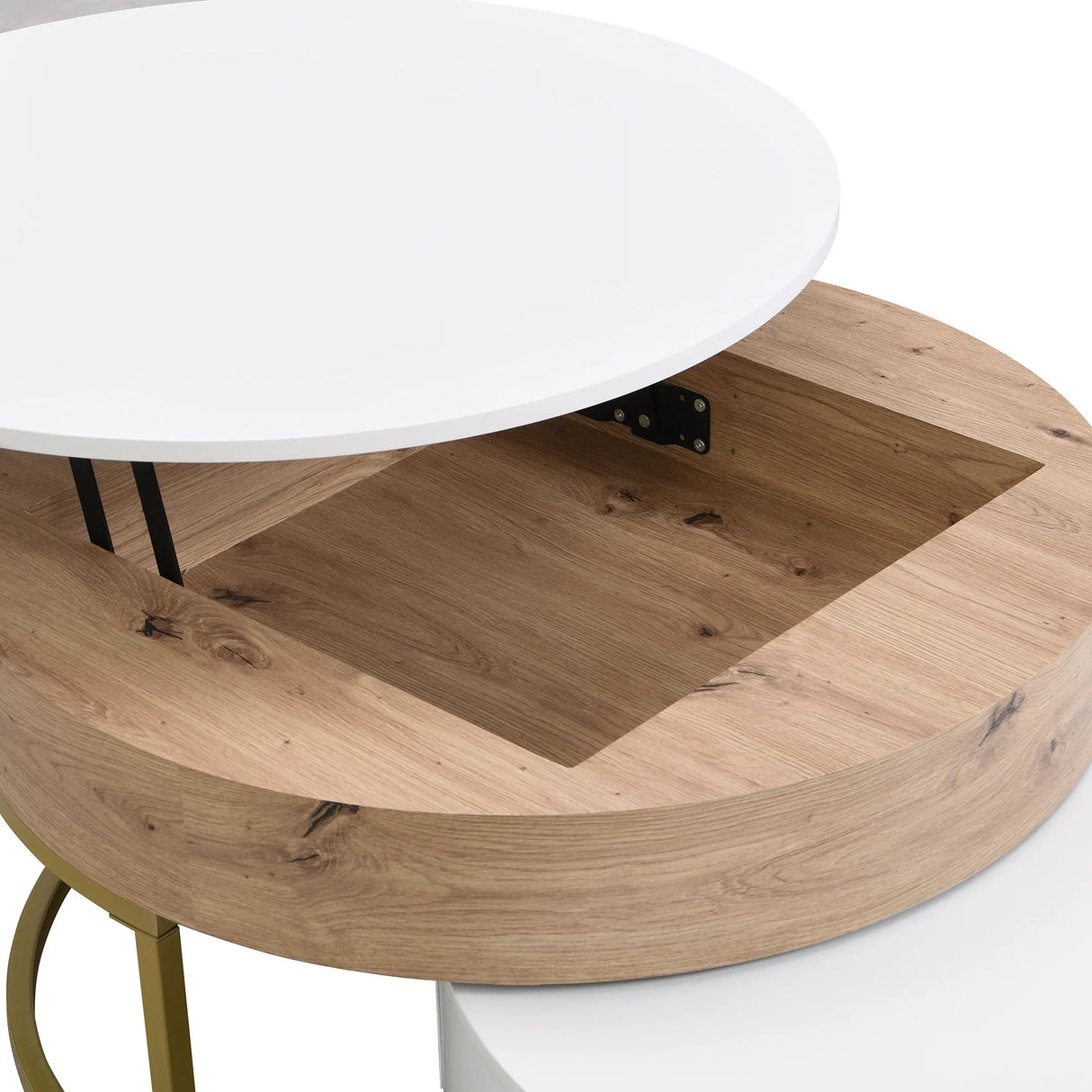 Nesting Coffee Tables Lift Top With 2 Drawers White Natural - Furniture Home Direct