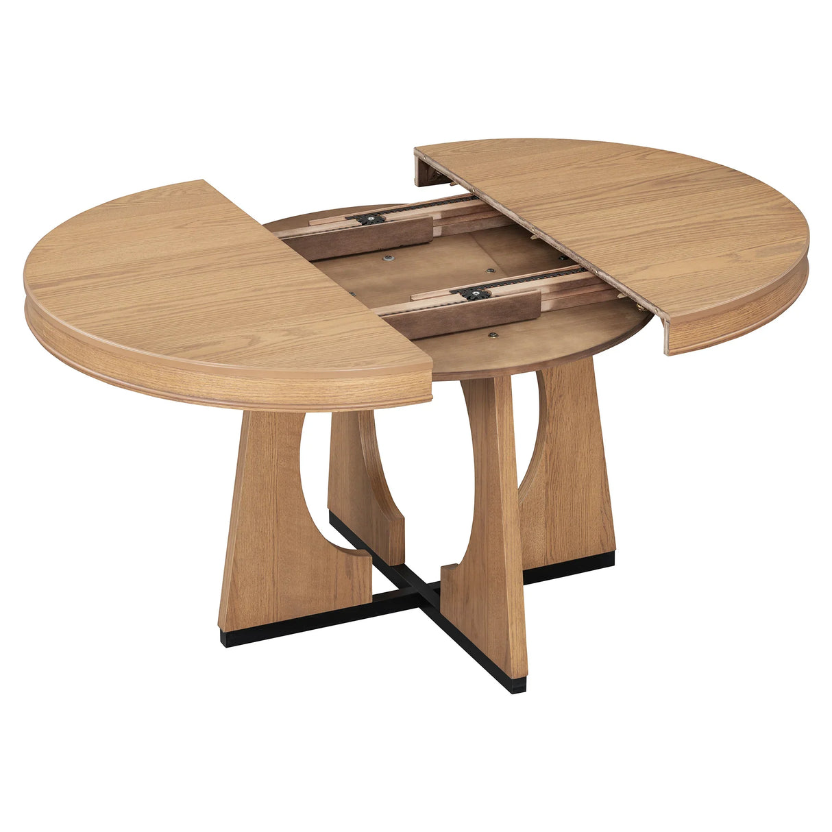 Dining Set Round Wood Table With Ladder Back Chairs Natural - Furniture Home Direct