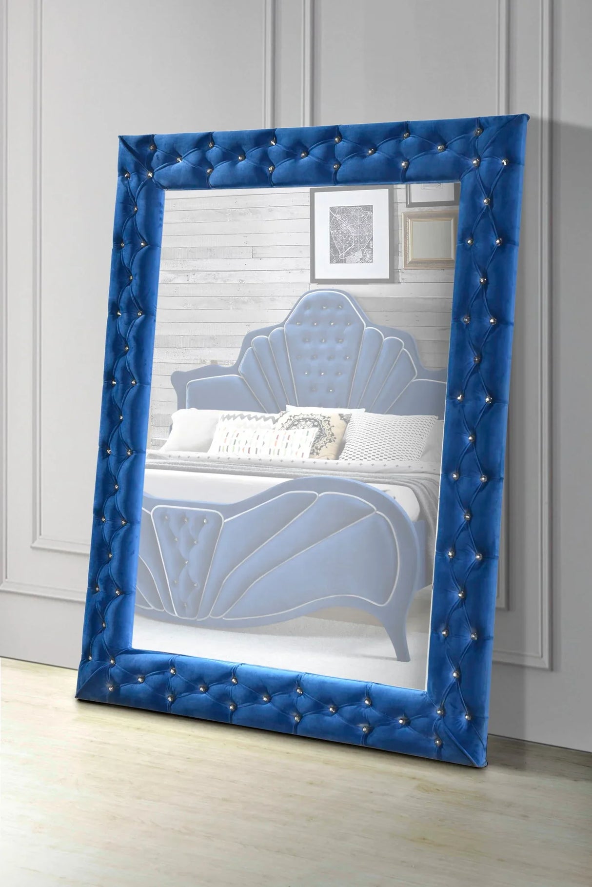 Dante - Velvet Floor Mirror - Furniture Home Direct