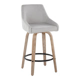 Hannah - Transitional Fixed Height Counter Stool With Swivel With Round Footrest (Set of 2) - Furniture Home Direct