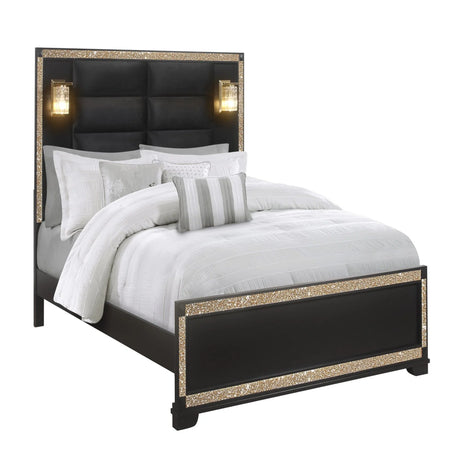 Lively - Bedroom Set With Glitter Detail And Padded Headboard - Furniture Home Direct