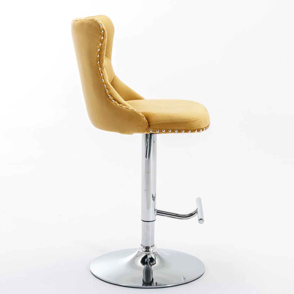 Swivel Velvet Barstools Adjusatble Seat Height From 25-33", Modern Upholstered Chrome Base Bar Stools With Backs Comfortable Tufted For Home Pub And Kitchen Island (Set of 2) - Furniture Home Direct