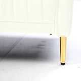Modern Upholstered Living Room Set Containing One Sofa and Two Love Seats - Cream Velvet - Furniture Home Direct