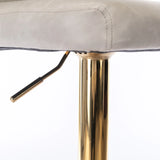 Counter Stool Set of 2 Swivel Upholstered High Back Beige - Furniture Home Direct