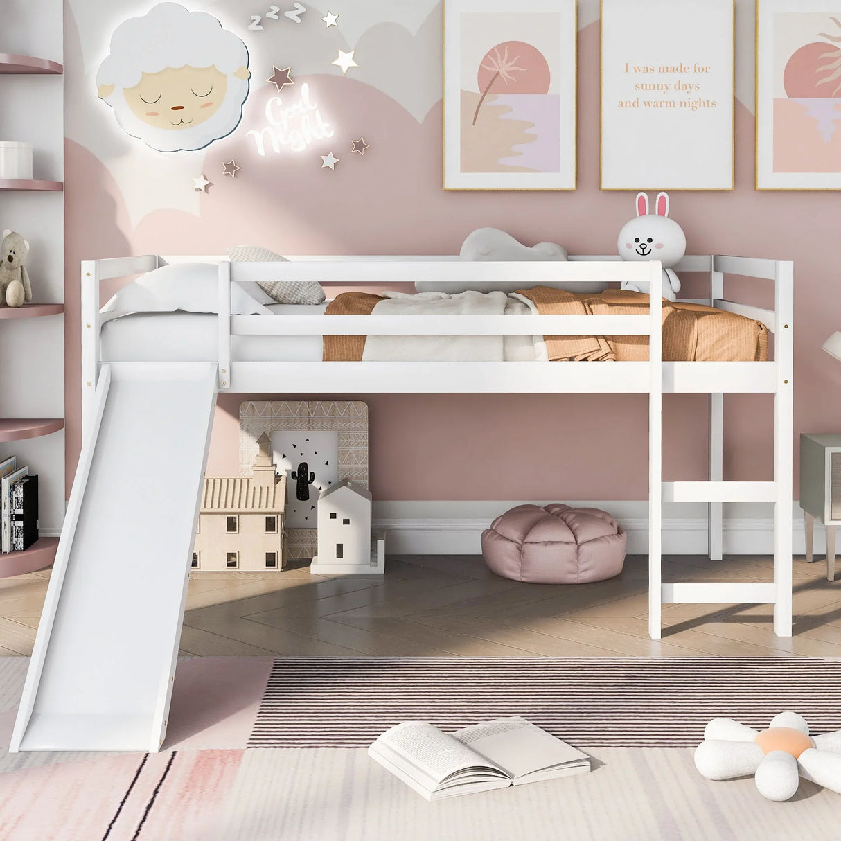 Loft Bed With Slide, Multifunctional Design - Furniture Home Direct