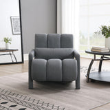 Modern Upholstered Accent Chair, Comfortable Linen Fabric With A Pillow For Living Room - Furniture Home Direct