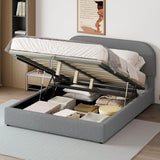 Upholstered Platform Bed With Hydraulic Storage System - Furniture Home Direct