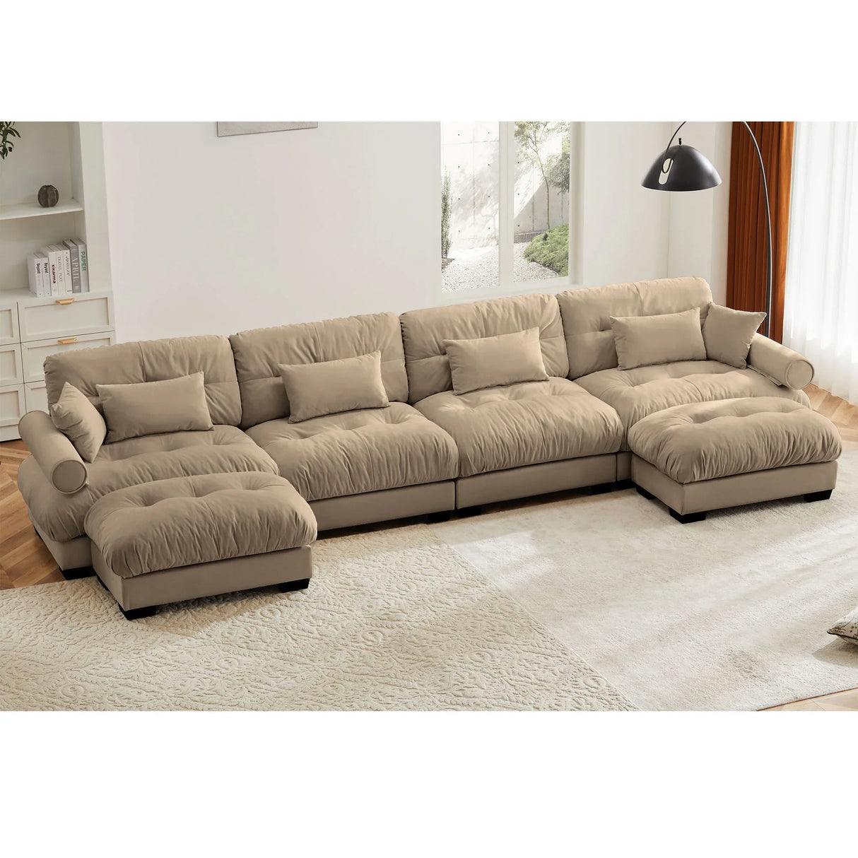 Super Comfort Oversized Modular Sectional Sofa With Movable Ottoman - Furniture Home Direct