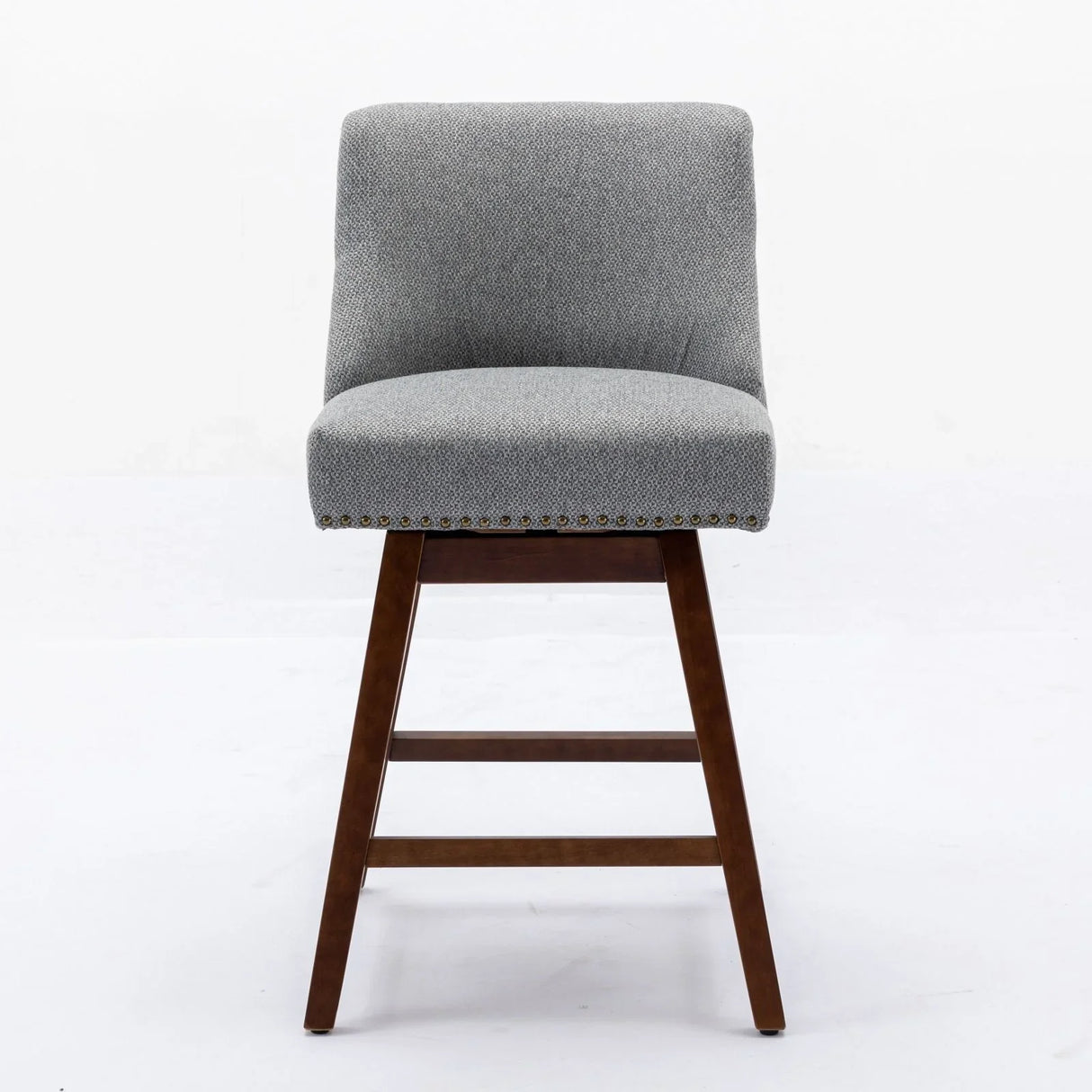 Counter Height Swivel Barstools, 26'' H Seat Height Upholstered Bar Stools (Set of 2), Fabric - Furniture Home Direct