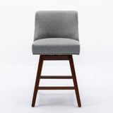 Counter Height Swivel Barstools, 26'' H Seat Height Upholstered Bar Stools (Set of 2), Fabric - Furniture Home Direct
