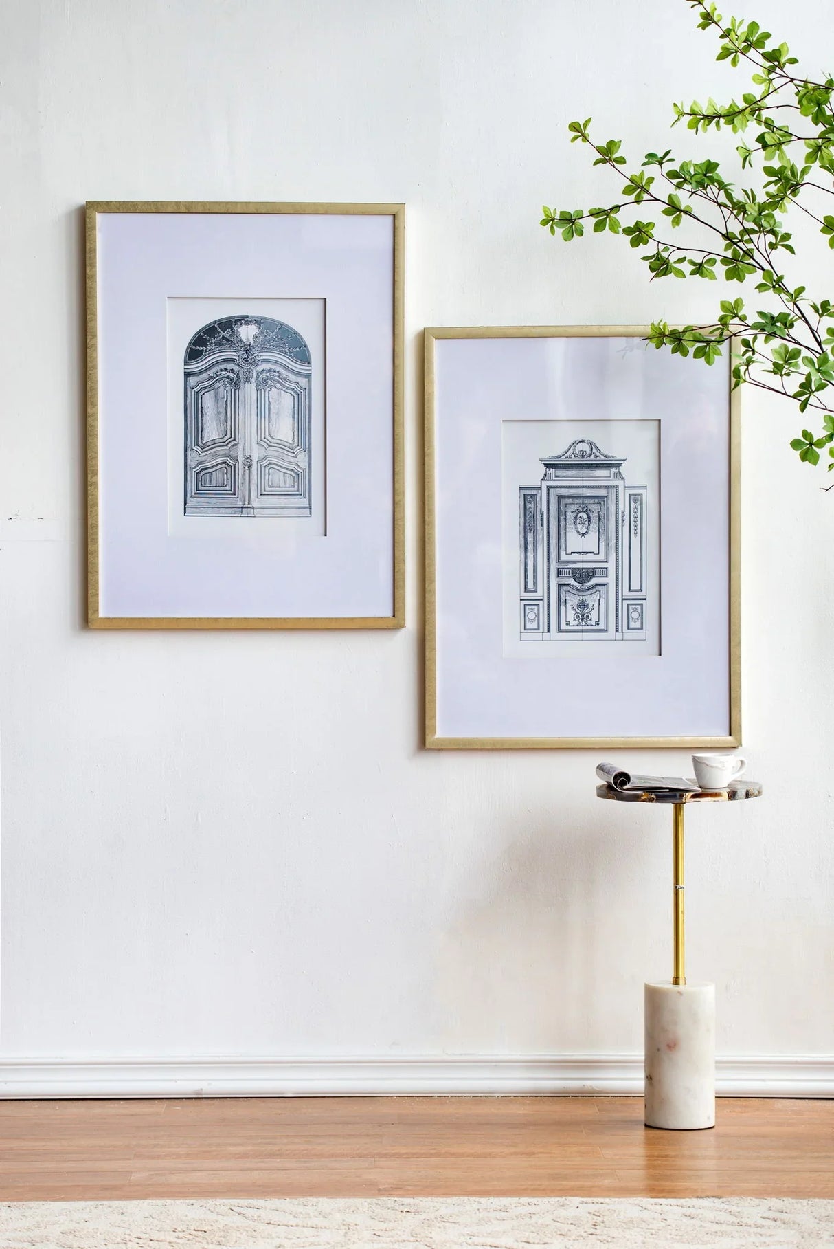 Fake Pencil Architectual Wall Art, Wall Decor Accent (Set of 2) - Silver - Furniture Home Direct