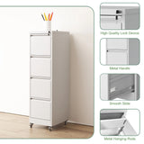 Drawer Metal Locking Vertical File Cabinet With Wheels Heavy Duty Lockable Storage - Furniture Home Direct