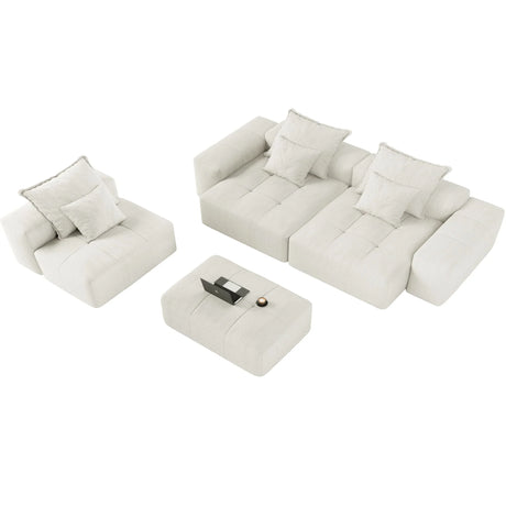 Modern Oversized Diy Combination Modular Sectional Sofa With Pillows - Furniture Home Direct