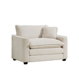 Modern Classic Corduroy Fabric Single Chair Deep Seat Sofa With Pillow - Furniture Home Direct