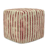 Zoey - Handcrafted Woven Cube Pouf - Furniture Home Direct