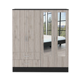Armoire With Full Length Mirror Doors And Drawers Beige - Furniture Home Direct