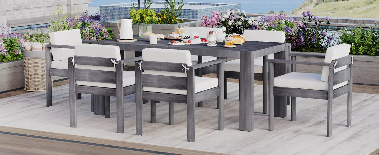 7 Piece Patio Dining Table Set - Furniture Home Direct
