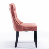Nikki - Modern, High-End Tufted Solid Wood Contemporary Velvet Upholstered Dining Chair With Wood Legs Nailhead Trim (Set of 2) - Furniture Home Direct