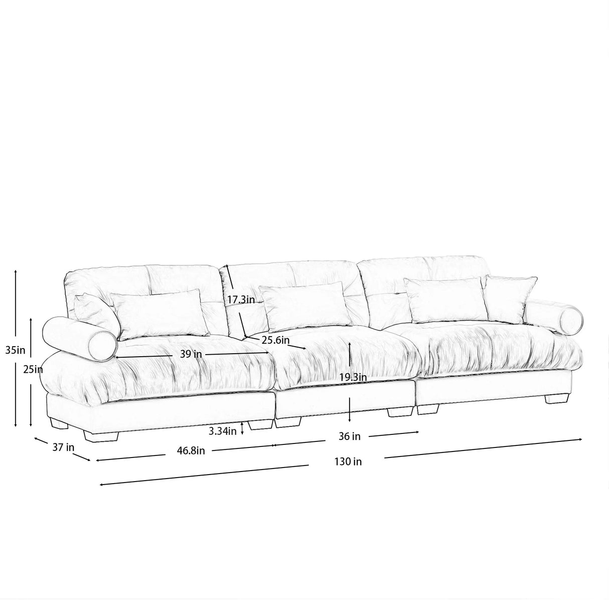 Modern Velvet Sofa With Bolstered Armrests And Pillows - Furniture Home Direct