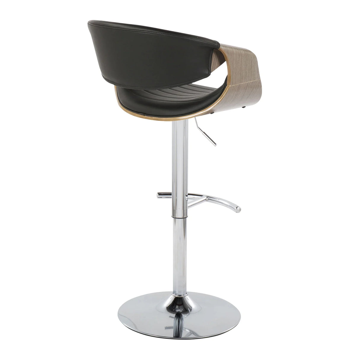 Symphony - Mid Century Modern Adjustable Barstool With Swivel & Rounded T Footrest (Set of 2) - Furniture Home Direct
