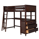 Loft Bed With Drawers With Desk And Shelves - Furniture Home Direct
